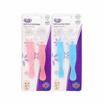 Baby Silicon Spoon 2 Pcs Blue/Pink (Only Baby)