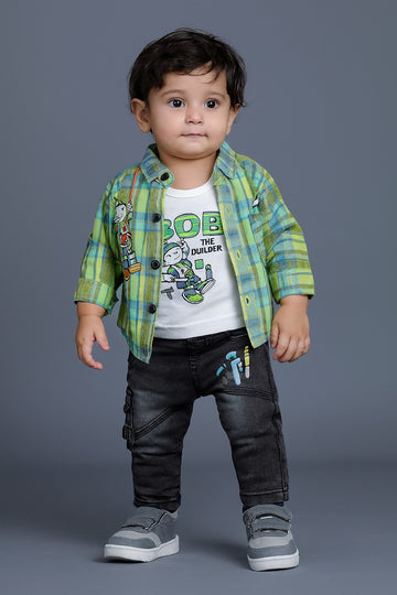 Kids Playsuit ( 3 Piece Green)